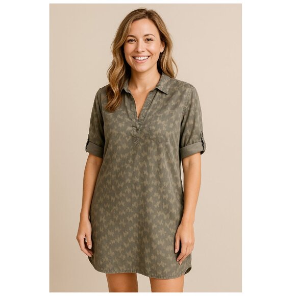 Philosophy Dresses & Skirts - XXL Philosophy Tencel Long Pullover Shirt Dress Brushed Cougar Camo Print PLUS